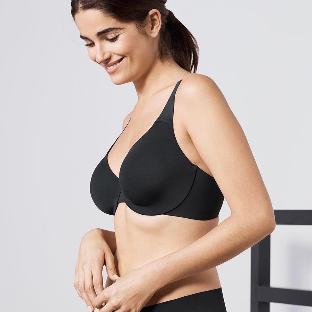 TRUE & CO. True Body Unlined Black Underwire Bra 36C